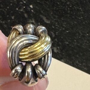 LAGOS Silver and Gold Knot Earrings c